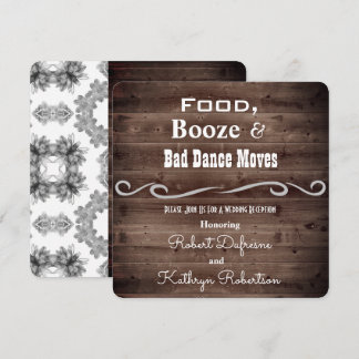Fun, Elegant & Rustic Wedding Reception Invitation