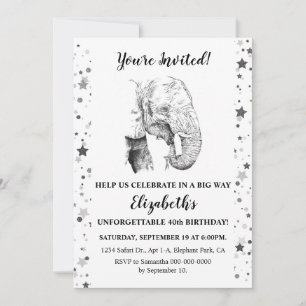 Fun Elephant Birthday Party Invitation