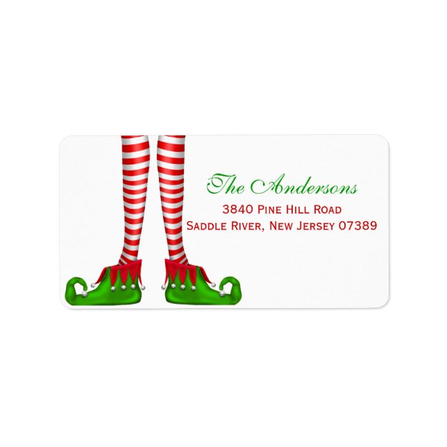 Fun elf Christmas Address Label (Front)