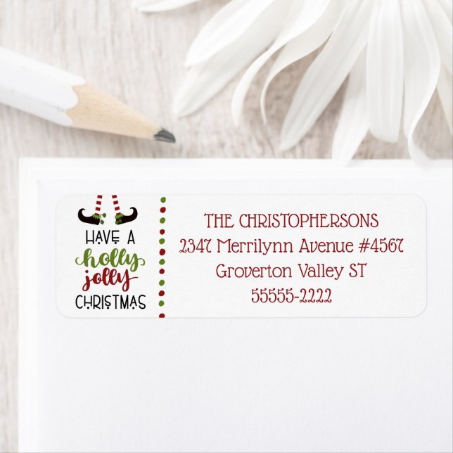 Fun Elf Legs HOLLY JOLLY CHRISTMAS (Insitu)