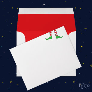 Fun Elf Legs with Green Shoe & Bright Red Inside Envelope