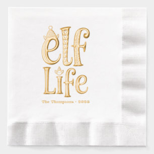 Fun "Elf Life" Christmas Holiday Party Foil Napkins