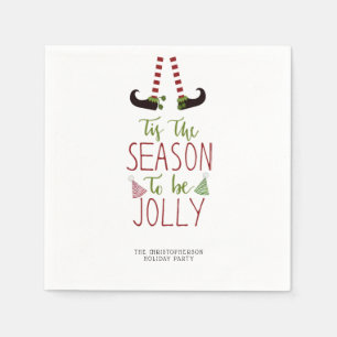 Fun Elf SEASON TO BE JOLLY Personalised Napkin