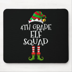 Fun Elf Squad 4th Grade Teacher Christmas Students Mouse Mat