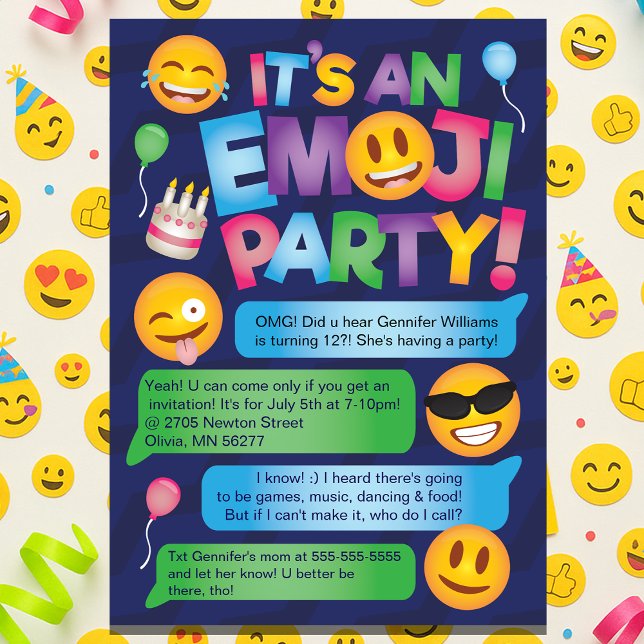 Fun Emoji Party Invitation (Fun Emoji Party Invitation
)