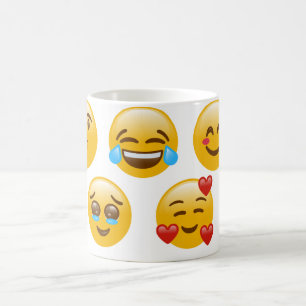 Fun Emoji Pattern Coffee Mug – Expressive Smiley