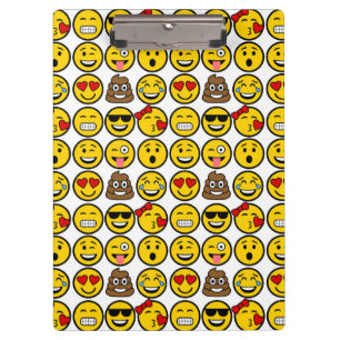 Fun Emoji Pattern Emotion Faces Clipboard