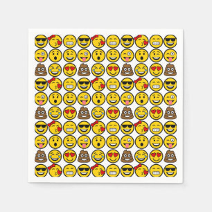 Fun Emoji Pattern Emotion Faces Napkin
