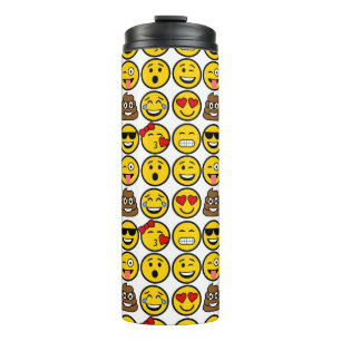 Fun Emoji Pattern Emotion Faces Thermal Tumbler