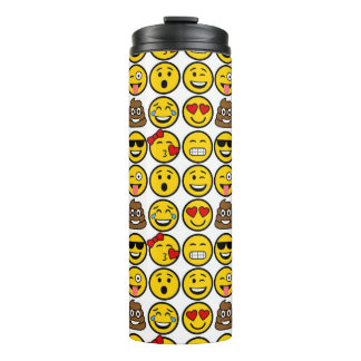 Fun Emoji Pattern Emotion Faces Thermal Tumbler