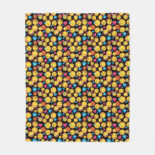 Fun Emoji Print Fleece Blanket