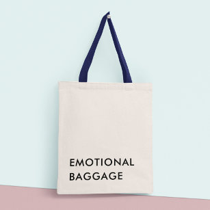 Fun EMOTIONAL BAGGAGE Minimalist Modern Typography Tote Bag