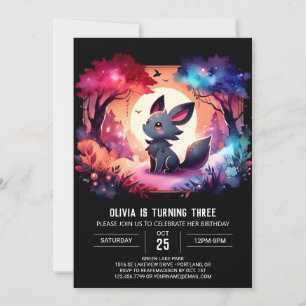 Fun Enchanted Wolf Birthday Invitation