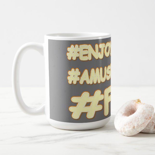 "FUN EQUATION" Cute Expression Design. Buy Now Coffee Mug (With Donut)
