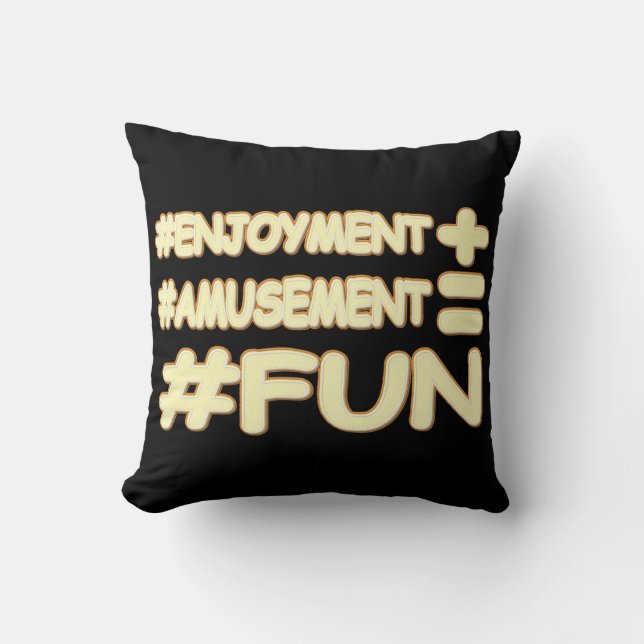 "FUN EQUATION" Cute Expression Design. Buy Now Cushion (Front)