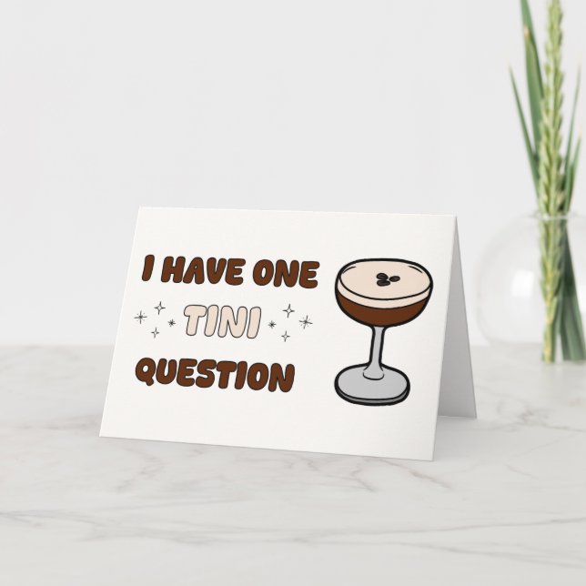 Fun Espresso Martini Cute Unique Maid of Honour Card (Front)