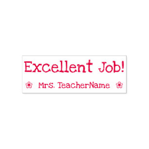 Fun "Excellent Job!" Commendation Rubber Stamp