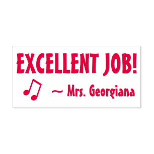 Fun "EXCELLENT JOB!" Educator Rubber Stamp