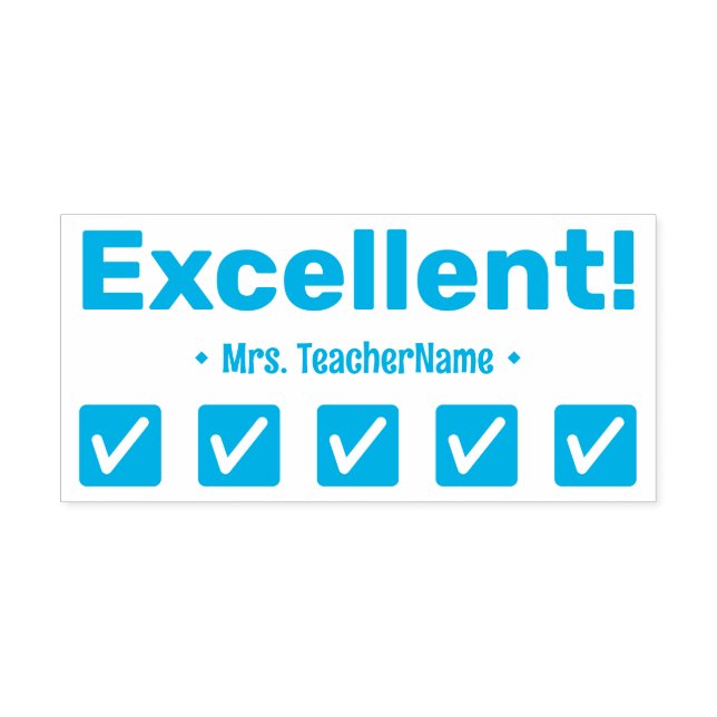 Fun "Excellent!" Teacher Feedback Rubber Stamp (Design)
