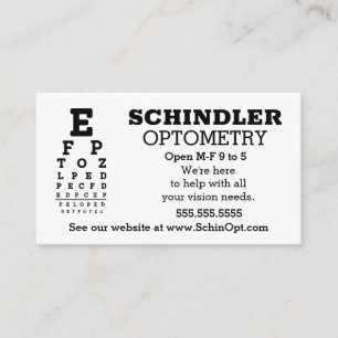 Fun Eyechart Optician  Business Card