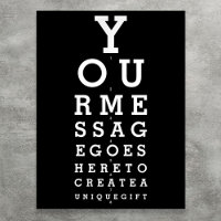 Fun Eyesight Test Chart Personalised Message
