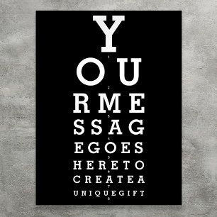 Fun Eyesight Test Chart Personalised Message