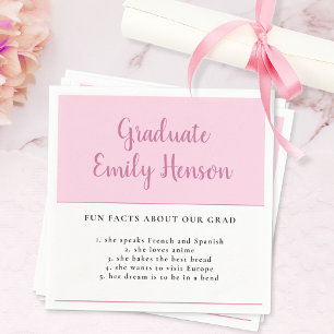 Fun Fact about Graduate Pink Simple Graduation  Na Napkin