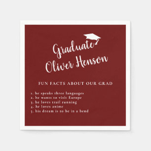 Fun Fact about Graduate Red Graduation Party Napkin