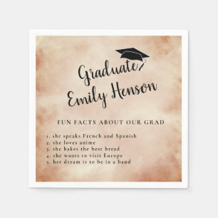 Fun Fact about Graduate Watercolor Graduation Napkin