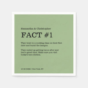 Fun Fact Green Wedding Customisable Napkin