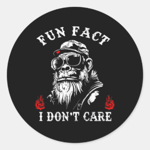 Fun Fact I Dont Care Cool Grandpa Swag Gorillas (o Classic Round Sticker