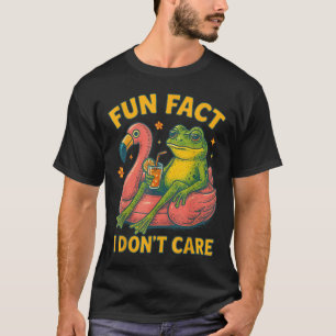 Fun Fact I Dont Care Frog Flamingo Sarcastic Adult T-Shirt