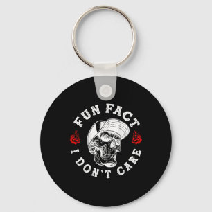 Fun Fact I Dont Care Funny Skeleton Sarcastic (on Key Ring