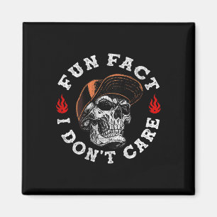 Fun Fact I Dont Care Funny Skeleton Sarcastic (on  Magnet
