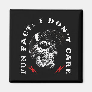 Fun Fact I Don't Care Funny Skeleton Sarcastic (on Magnet
