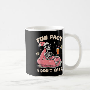 Fun Fact I Don't Care Sarcastic Skeleton Summer Vi Coffee Mug