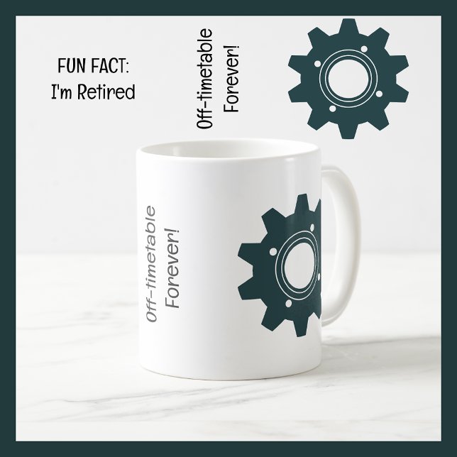 Fun Fact I'm Retired Mechanical Engineer Funny Coffee Mug (Fun Fact: I'm Retired | Funny Retirement Mug for a Mechanical Engineer | Cute modern elegant simple)