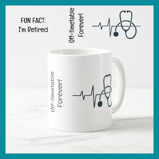 Fun Fact I'm Retired Medical Assistant Funny Coffee Mug (Fun Fact: I'm Retired | Funny Retirement Mug for a Medical Assistant | Cute, modern, elegant, clean)