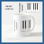 Fun Fact I'm Retired Music Teacher Piano Funny Coffee Mug<br><div class="desc">Easy, DYI funny mug with your own image and the texts "FUN FACT: I'm Retired" and "Off-timetable forever" to celebrate the retirement of a music teacher. I used piano keys to symbolise the job of a music teacher but you choose something else, for instance an image with a staff with...</div>