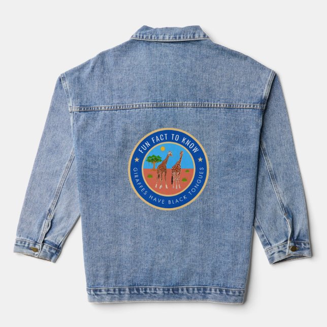 Fun fact to know about Giraffes Denim Jacket (Back)