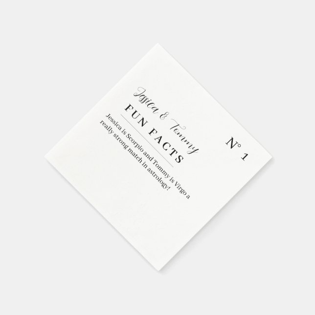 Fun Facts Abigaile Script Wedding Napkin (Corner)