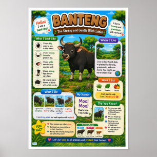 Fun Facts About Banteng For Kids Poster