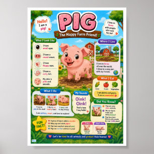 Fun Facts About Pig For Kids Poster
