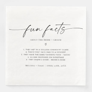 Fun Facts About The Bride + Groom Wedding Napkin