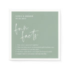 Fun Facts about the couple Sage Green Wedding