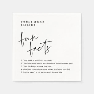 Fun Facts about the couple Wedding Napkin
