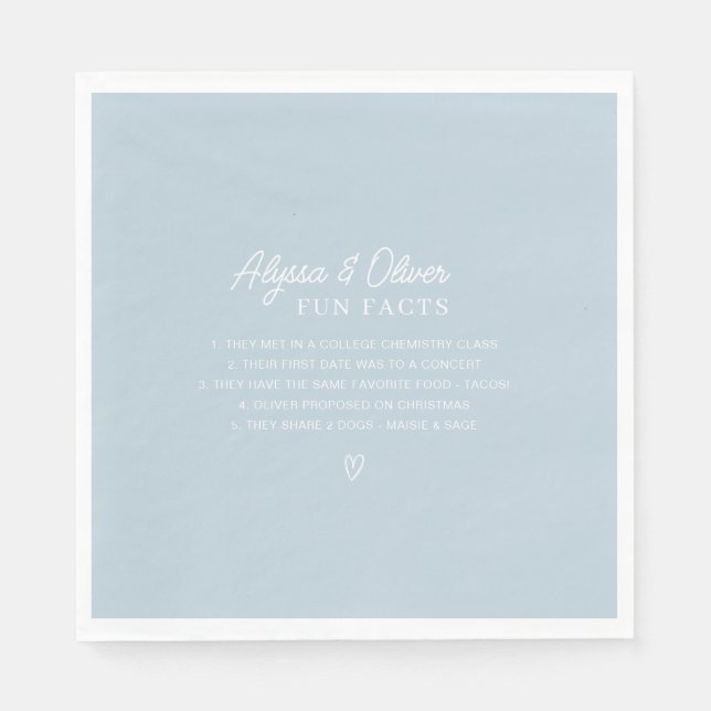 Fun Facts About The Couple Wedding Napkin (Front)
