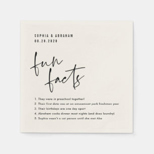 Fun Facts about the couple Wedding Napkin