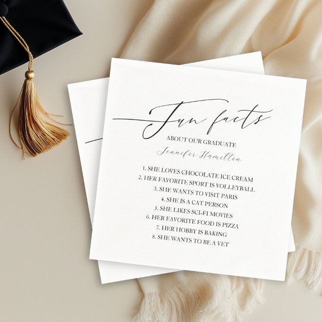 Fun Facts About The Graduate Grad Party  Napkin (Creator Uploaded)