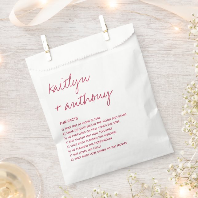 Fun Facts About The Newlyweds Modern Wedding Favour Bags (Clipped)